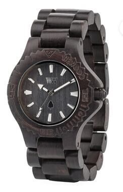 WEWOOD DATE BLACK WOODEN WATCH 100% NATURAL WOOD HYPOALLERGENIC BRAND NEW IN BOX